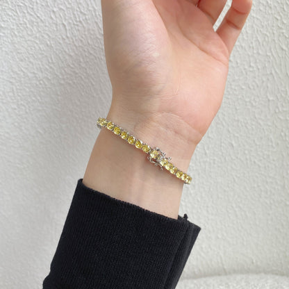 [CharmAmor]Ornate Dazzling Round Cut Tennis Bracelet