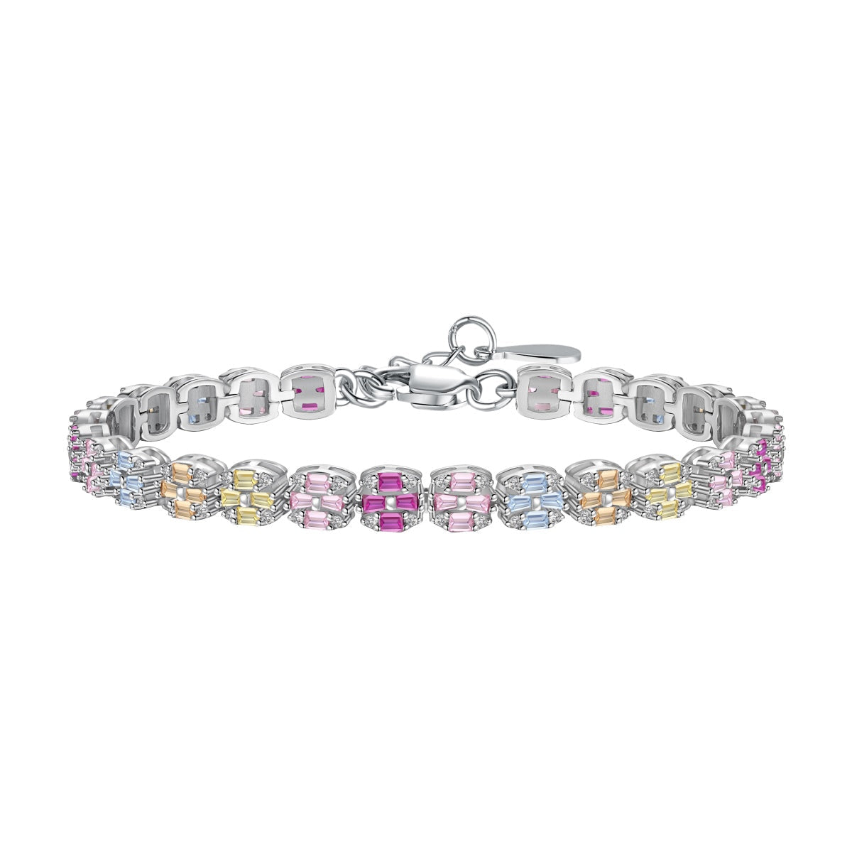 [CharmAmor]Delicate Colorful Emerald Cut Daily Bracelet