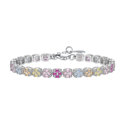 [CharmAmor]Delicate Colorful Emerald Cut Daily Bracelet