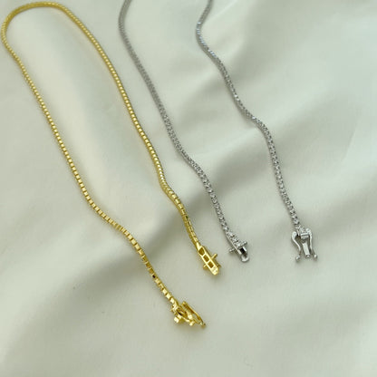 [CharmAmor]Delicate Round Shape Tennis Necklace