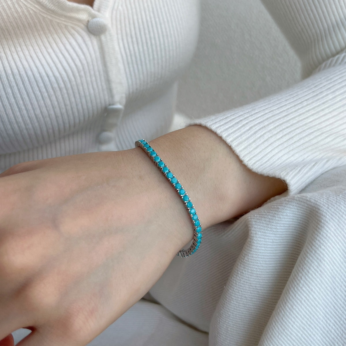 [CharmAmor]Dainty Charming Round Cut Tennis Bracelet