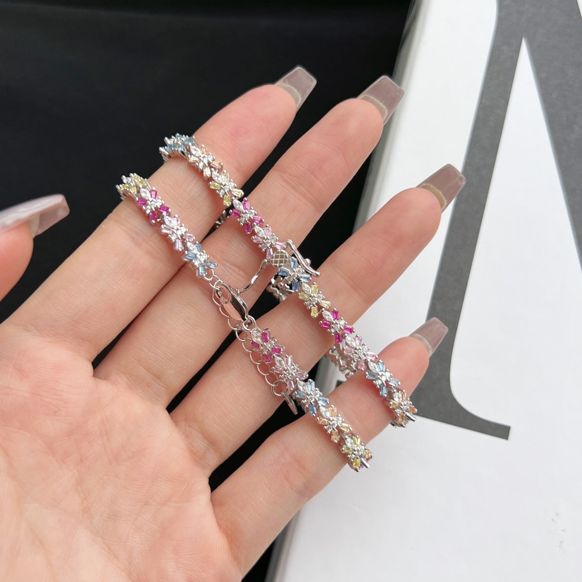 [CharmAmor]Radiant Colorful Emerald Cut Party Bracelet