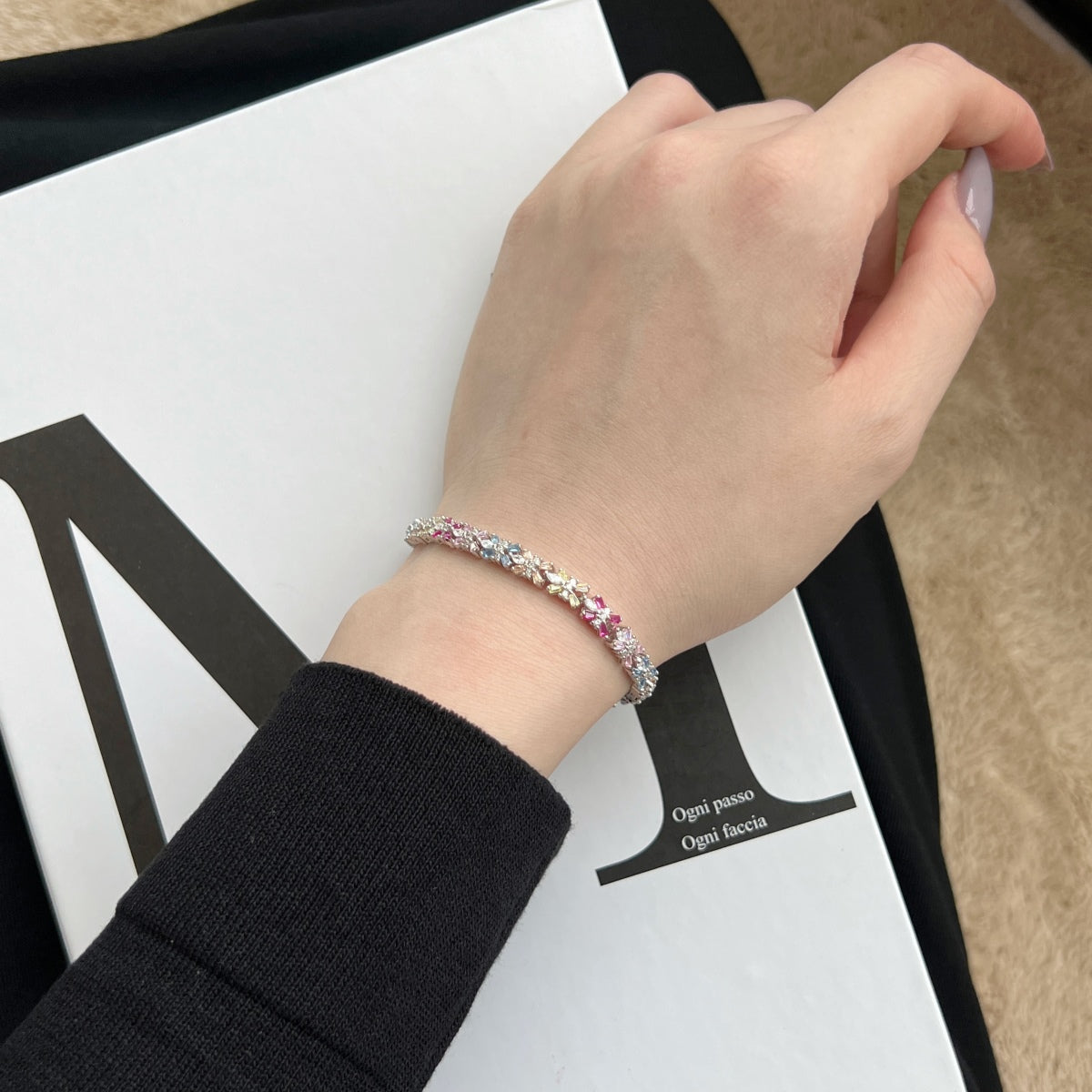 [CharmAmor]Radiant Colorful Emerald Cut Party Bracelet