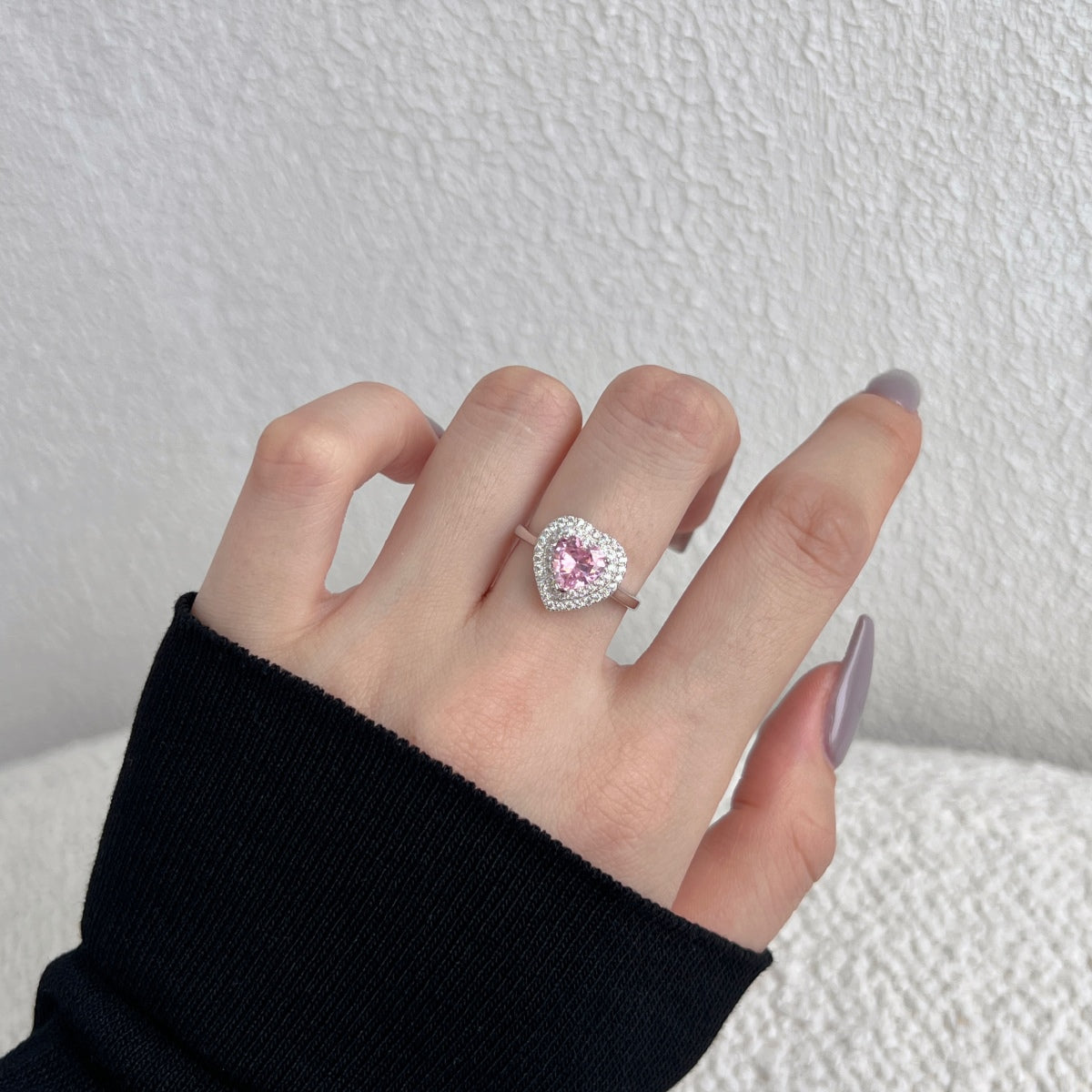 [CharmAmor]Delicate Ebullient Heart Shape Wedding Ring