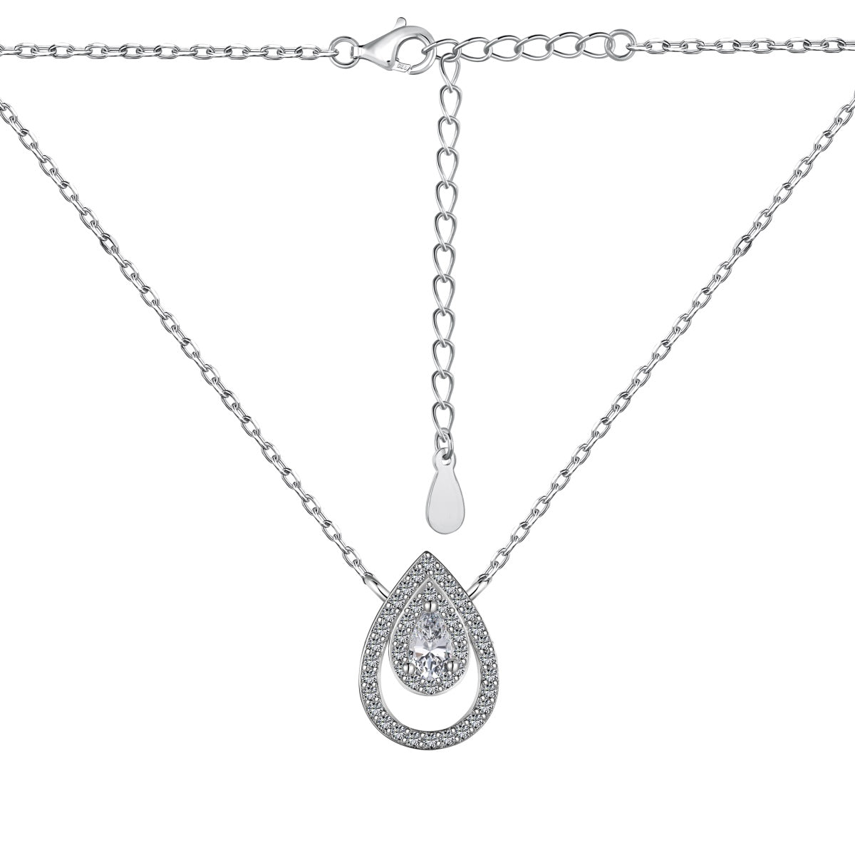 [CharmAmor]Sparkling Pear Cut Necklace