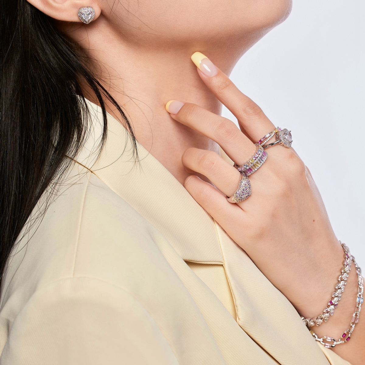 [CharmAmor]Delicate Ebullient Heart Shape Wedding Ring