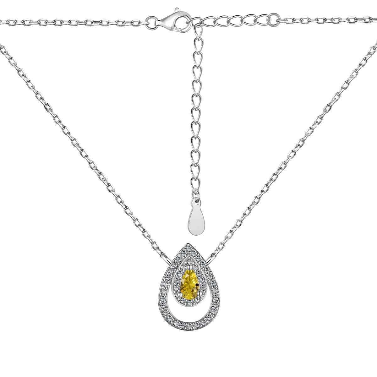 [CharmAmor]Sparkling Pear Cut Necklace
