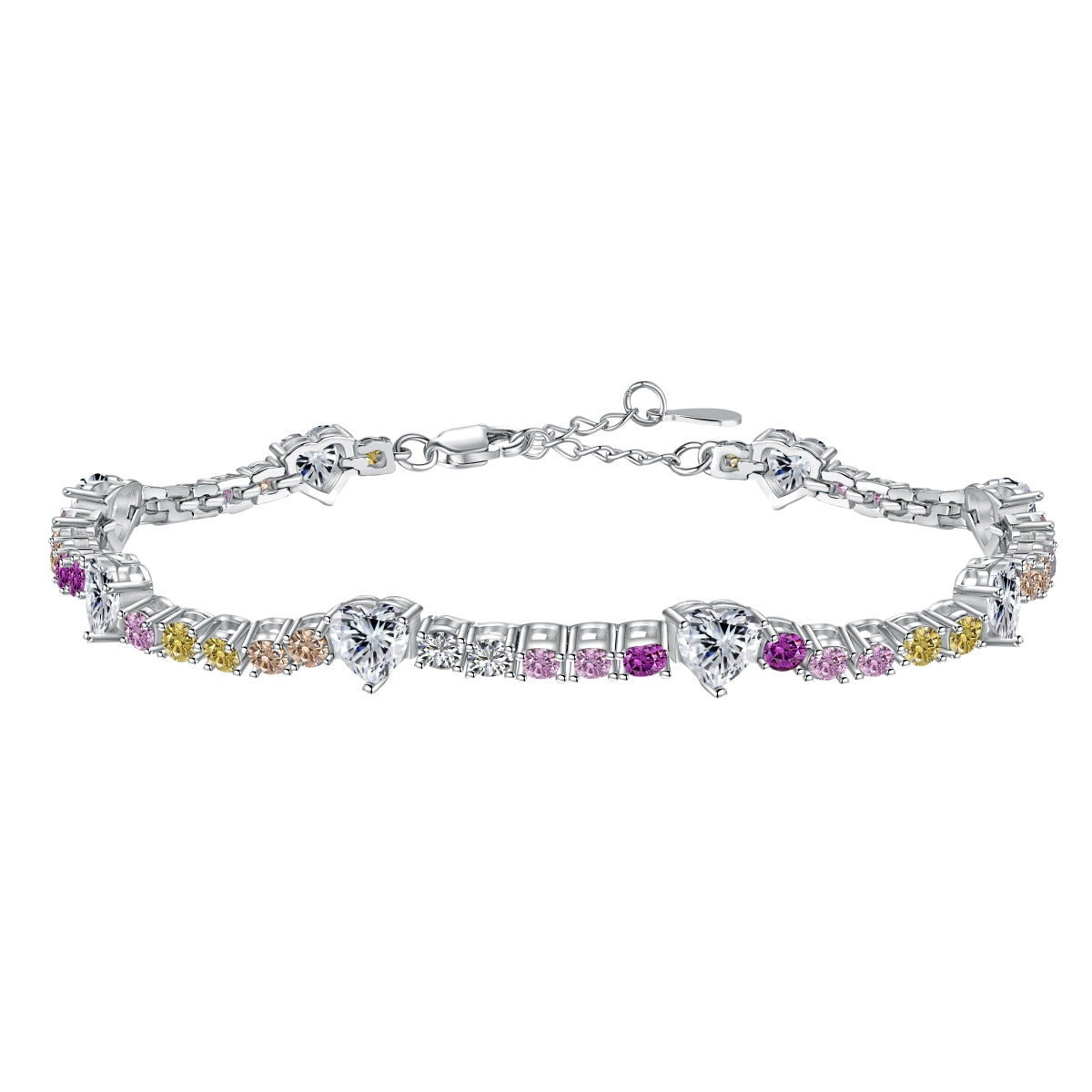 [CharmAmor]Romantic Heart Shape Round Cut Lover Bracelet