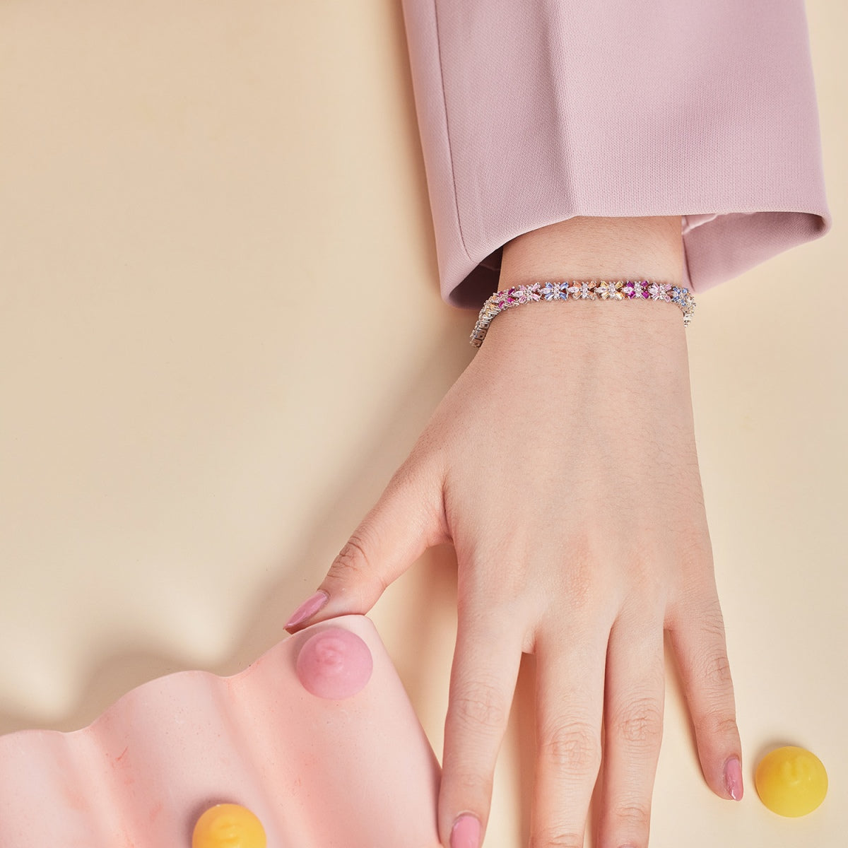 [CharmAmor]Radiant Colorful Emerald Cut Party Bracelet
