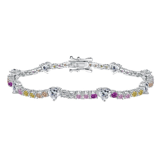 [CharmAmor]Romantic Heart Shape Round Cut Lover Bracelet