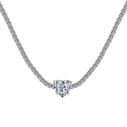 [CharmAmor]2.0 Carat Sparkling Tennis Heart Cut Necklace