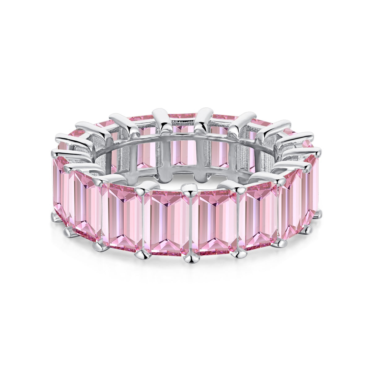 [CharmAmor]0.75 Carat Elegant Emerald Cut Tennis Ring
