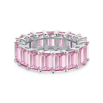 [CharmAmor]0.75 Carat Elegant Emerald Cut Tennis Ring