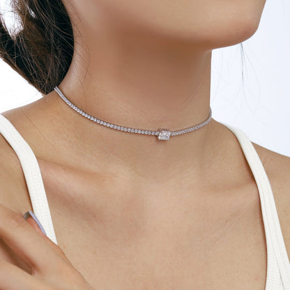 [CharmAmor]2.0 carat Ornate Emerald Cut Necklace