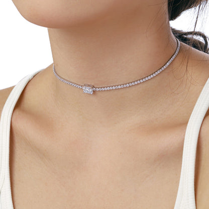 [CharmAmor]2.0 carat Ornate Emerald Cut Necklace