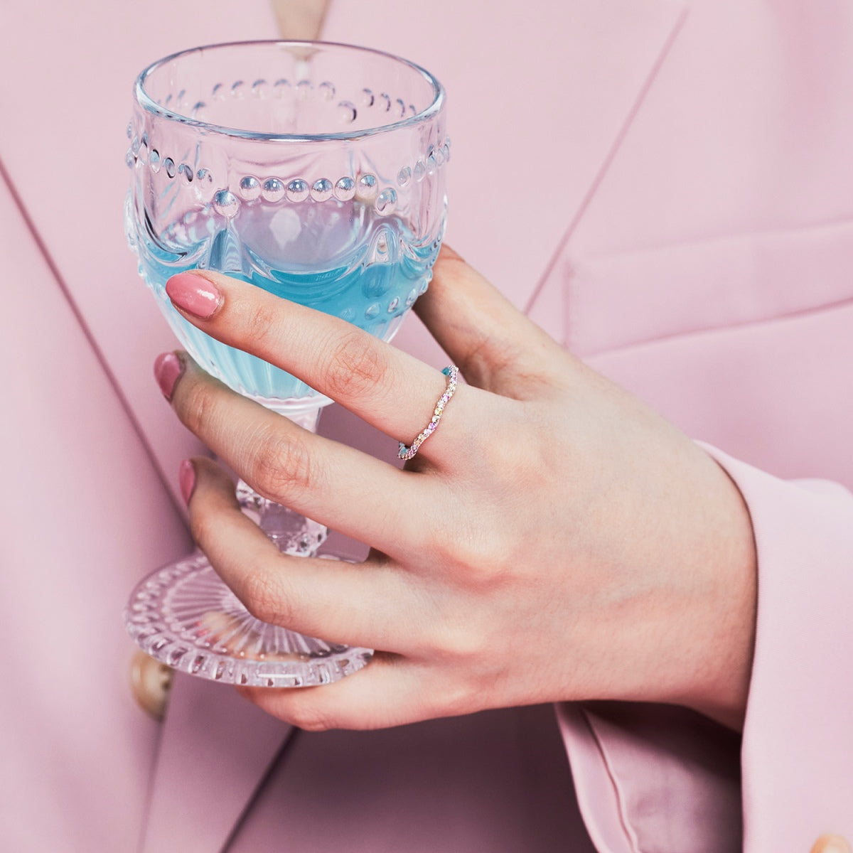 [CharmAmor]Dainty Colorful Round Cut Party Ring