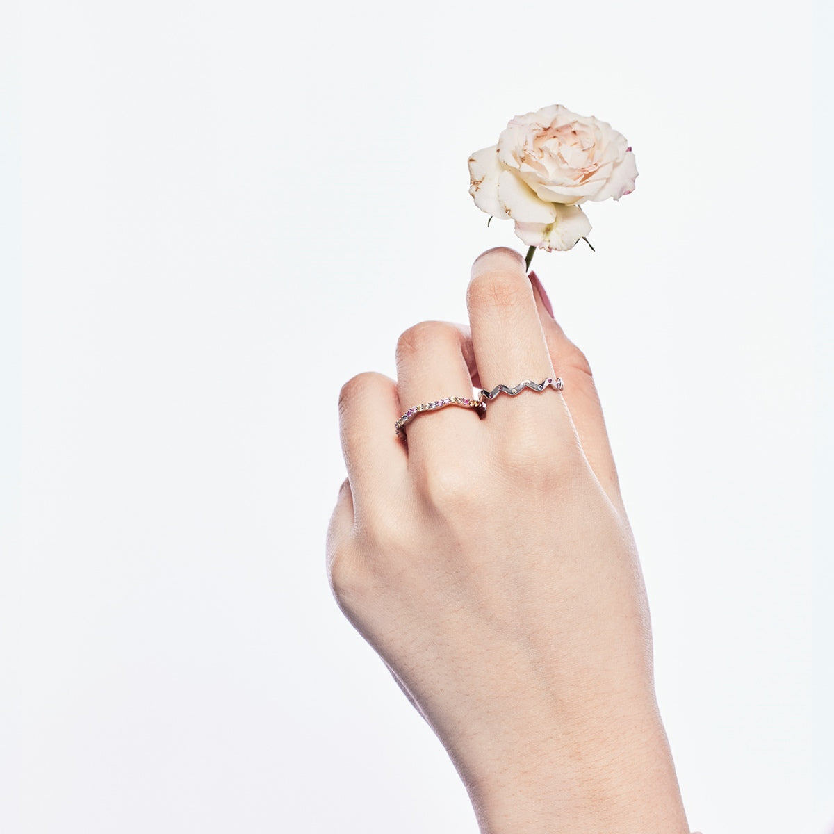 [CharmAmor]Dainty Colorful Round Cut Party Ring