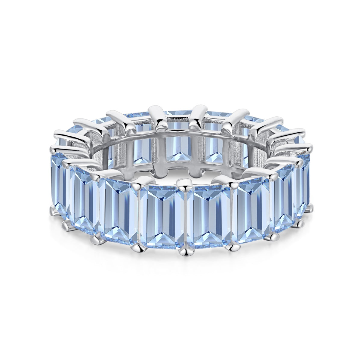 [CharmAmor]0.75 Carat Elegant Emerald Cut Tennis Ring