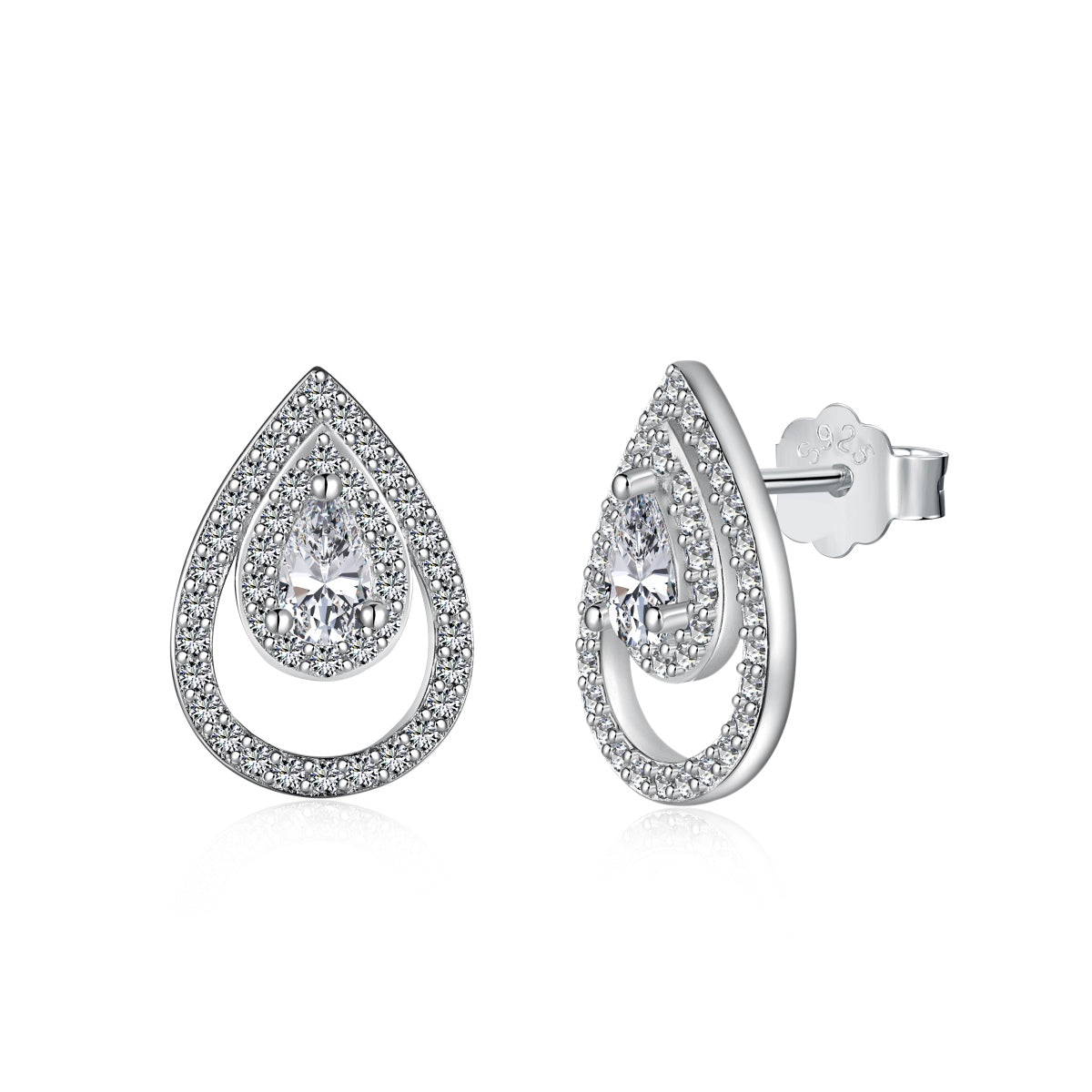 [CharmAmor]Sparkling Delicate Water Drop Shape Daily Earrings