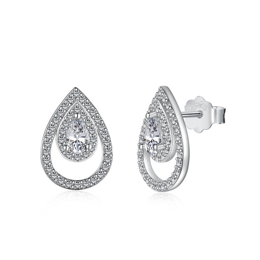[CharmAmor]Sparkling Delicate Water Drop Shape Daily Earrings