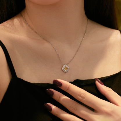 [CharmAmor]Sparkling Asscher Cut Necklace