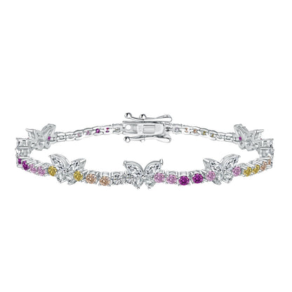 [CharmAmor]Ornate Colorful Butterfly Shape Round Cut Daily Bracelet