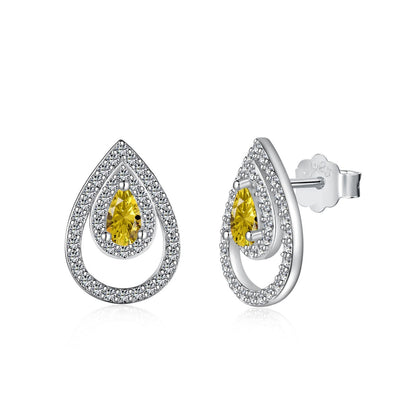 [CharmAmor]Sparkling Delicate Water Drop Shape Daily Earrings