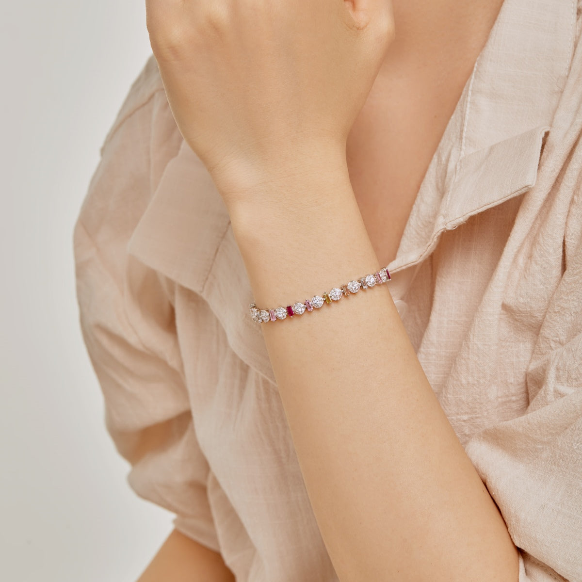 [CharmAmor]Radiant Colorful Round Shape Daily Bracelet