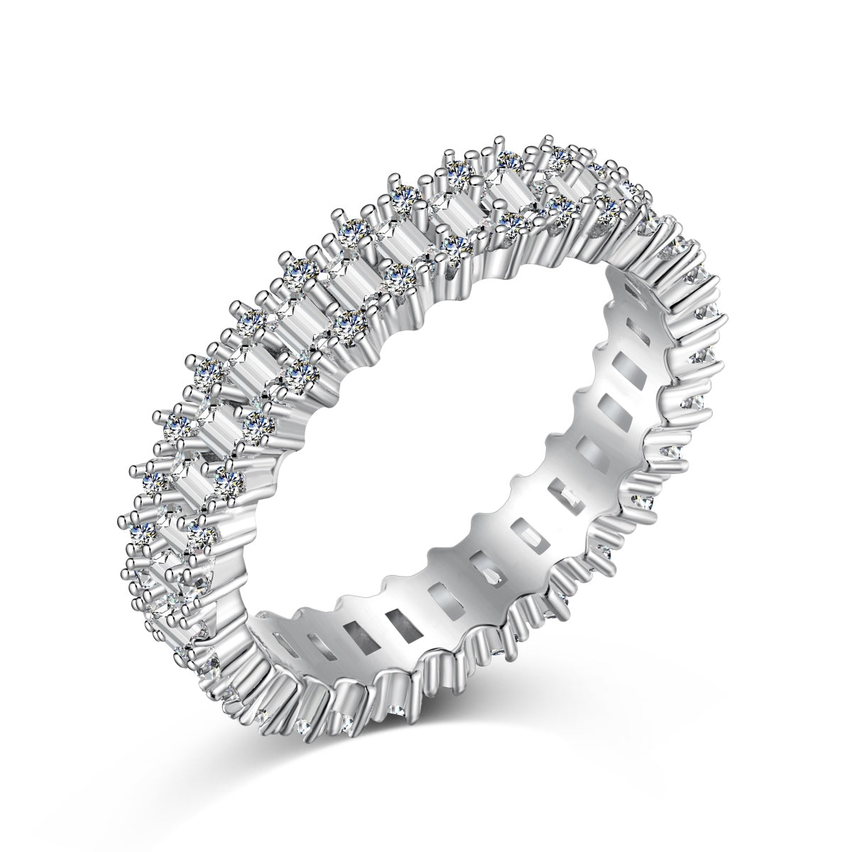 [CharmAmor]Splashy Ornate Emerald Cut Cocktail Ring