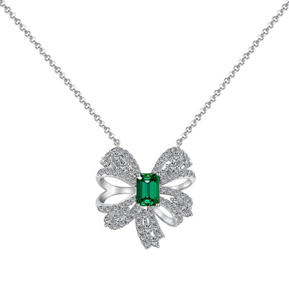 [CharmAmor]Luxurious Flower Shape Emerald Cut Necklace