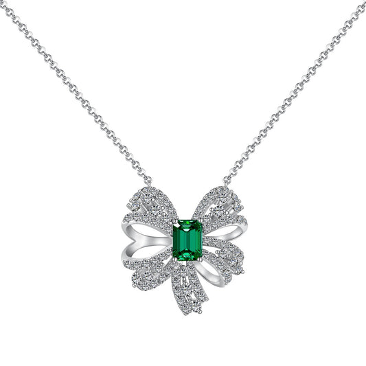 [CharmAmor]Luxurious Flower Shape Emerald Cut Necklace