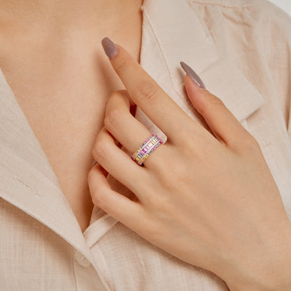[CharmAmor]Dazzling Colorful Radiant Cut Party Ring