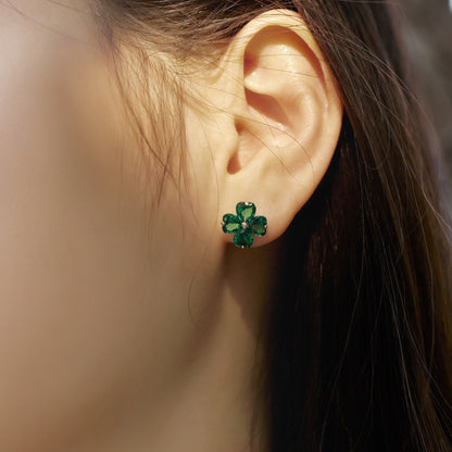 [CharmAmor]Four-Leaf Clover Ball Earrings