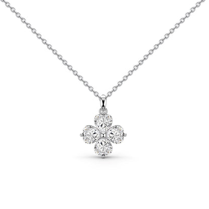 [CharmAmor]Heart-Shaped Four-Leaf Clover Bead Necklace