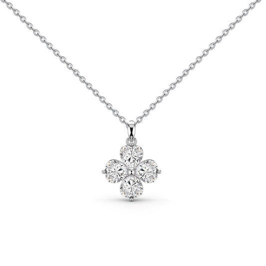 [CharmAmor]Heart-Shaped Four-Leaf Clover Bead Necklace