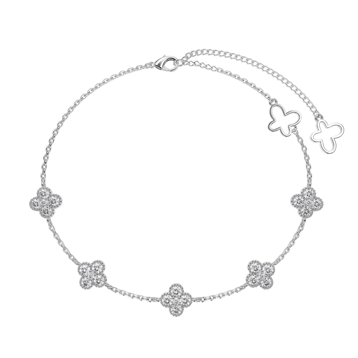 [CharmAmor]Four-Leaf Clover Hollow Butterfly Bracelet