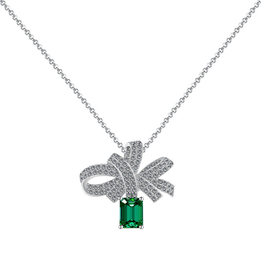 [CharmAmor]Luxurious Flower Shape Emerald Cut Necklace