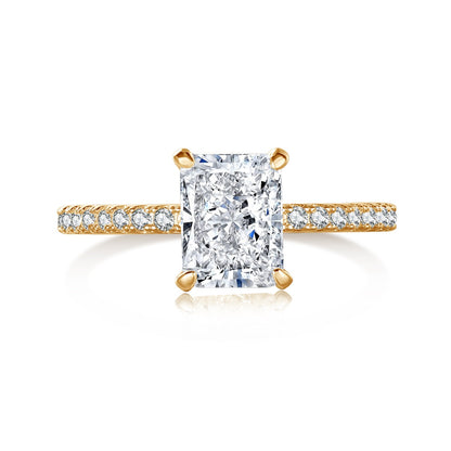 [CharmAmor]2.0 Carat Dazzling Sparkling Radiant Cut Party Ring