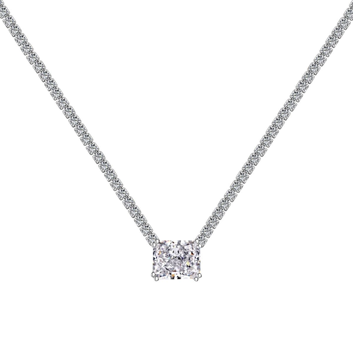 [CharmAmor]4.0 Carat Elegant Radiant Cut Necklace