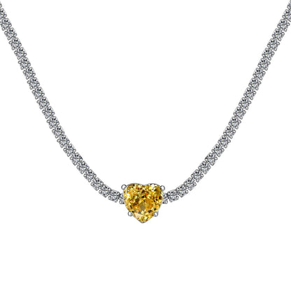 [CharmAmor]2.0 Carat Sparkling Tennis Heart Cut Necklace