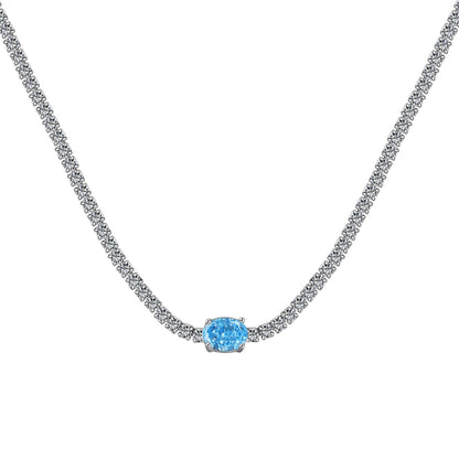 [CharmAmor]1.0 Carat Shining Oval Cut Necklace