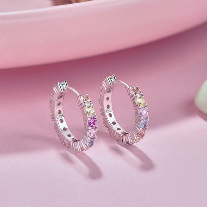 [CharmAmor]Radiant Colorful Round Cut Earrings