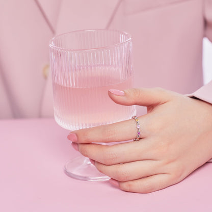 [CharmAmor]Sparkling Colorful Round Cut Tennis Ring