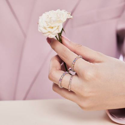 [CharmAmor]Sparkling Colorful Round Cut Tennis Ring
