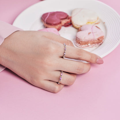 [CharmAmor]Sparkling Colorful Round Cut Tennis Ring