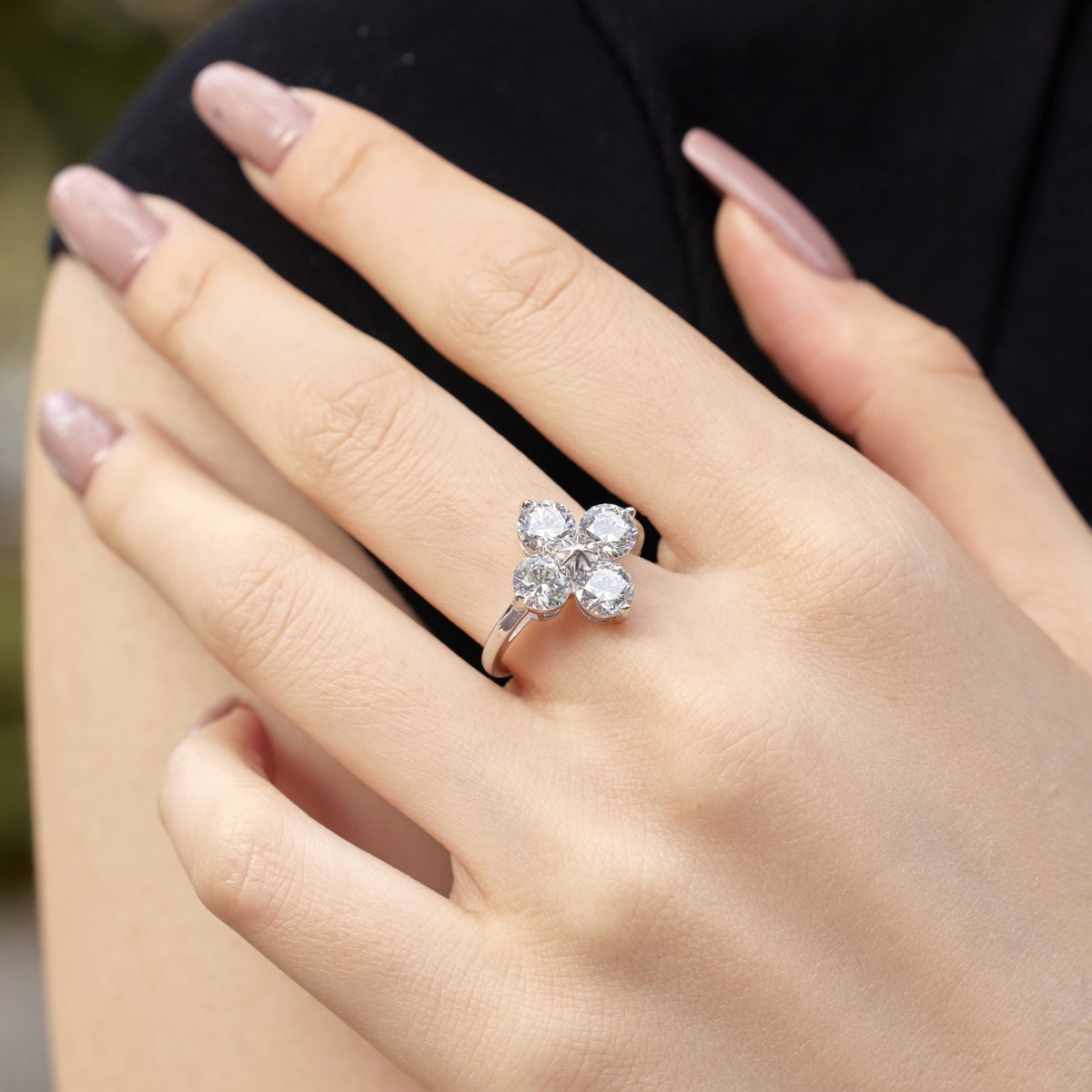 [CharmAmor]Four-Leaf Clover Eight-Pointed Star Ring