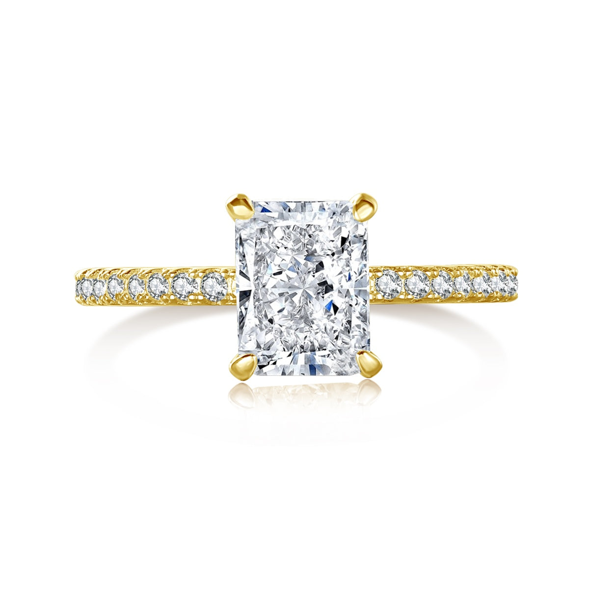 [CharmAmor]2.0 Carat Dazzling Sparkling Radiant Cut Party Ring