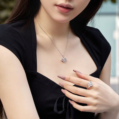[CharmAmor]Four-Leaf Clover And Eight-Pointed Star Necklace