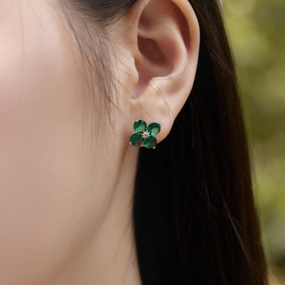 [CharmAmor]Four-Leaf Clover Eight-Pointed Star Earrings