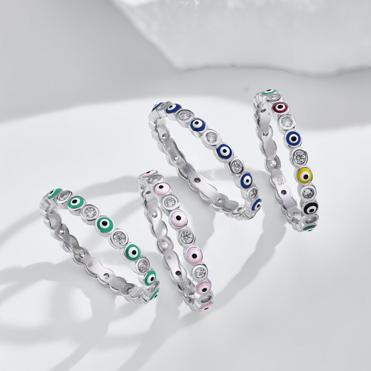 [CharmAmor]Sparkling Vibrant Round Shape Daily Ring